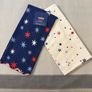 2 pack Kohl’s red white & blue stars patriotic cotton kitchen towels